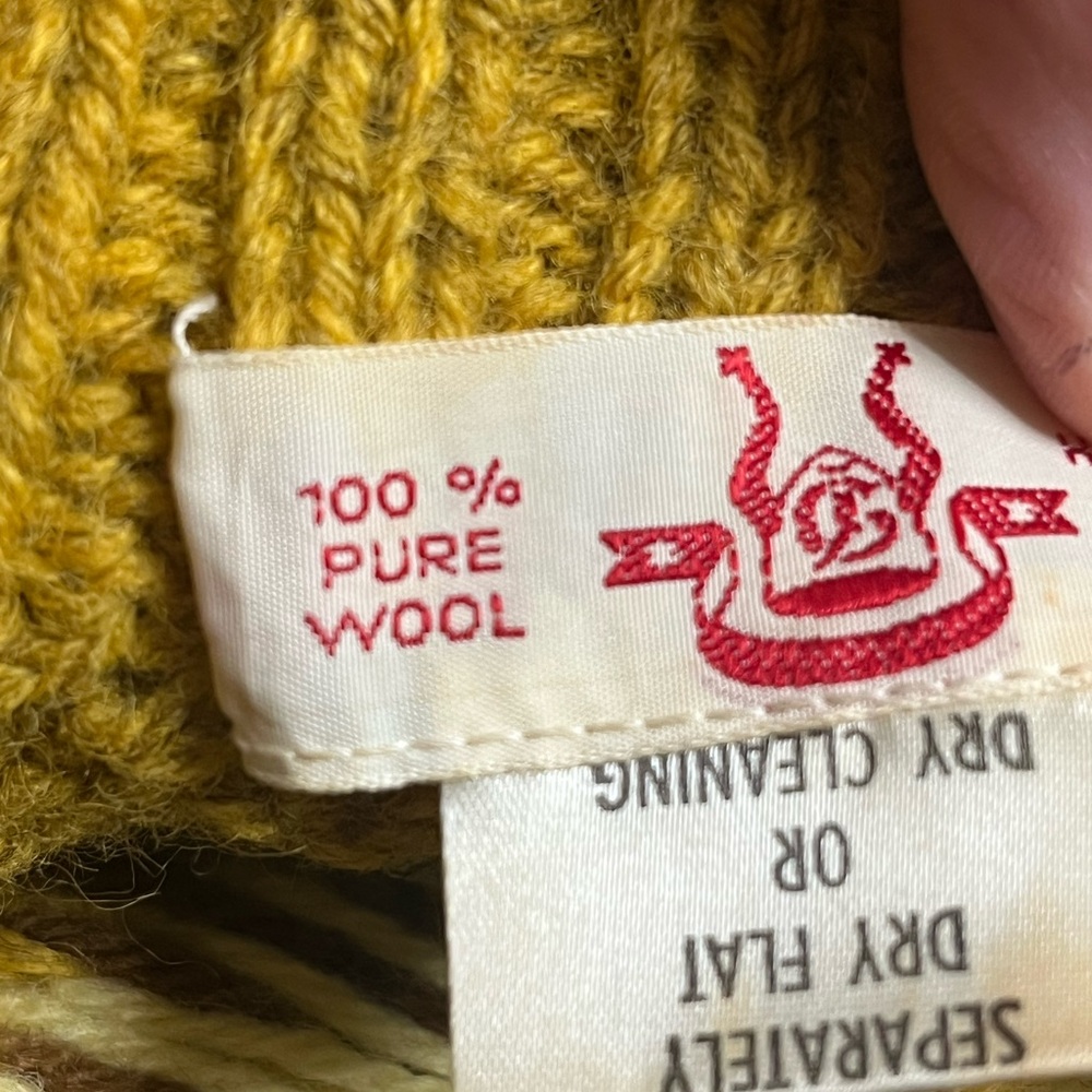 Mustard and Charcoal Fair Isle Wool Sweater - Picture 7 of 7